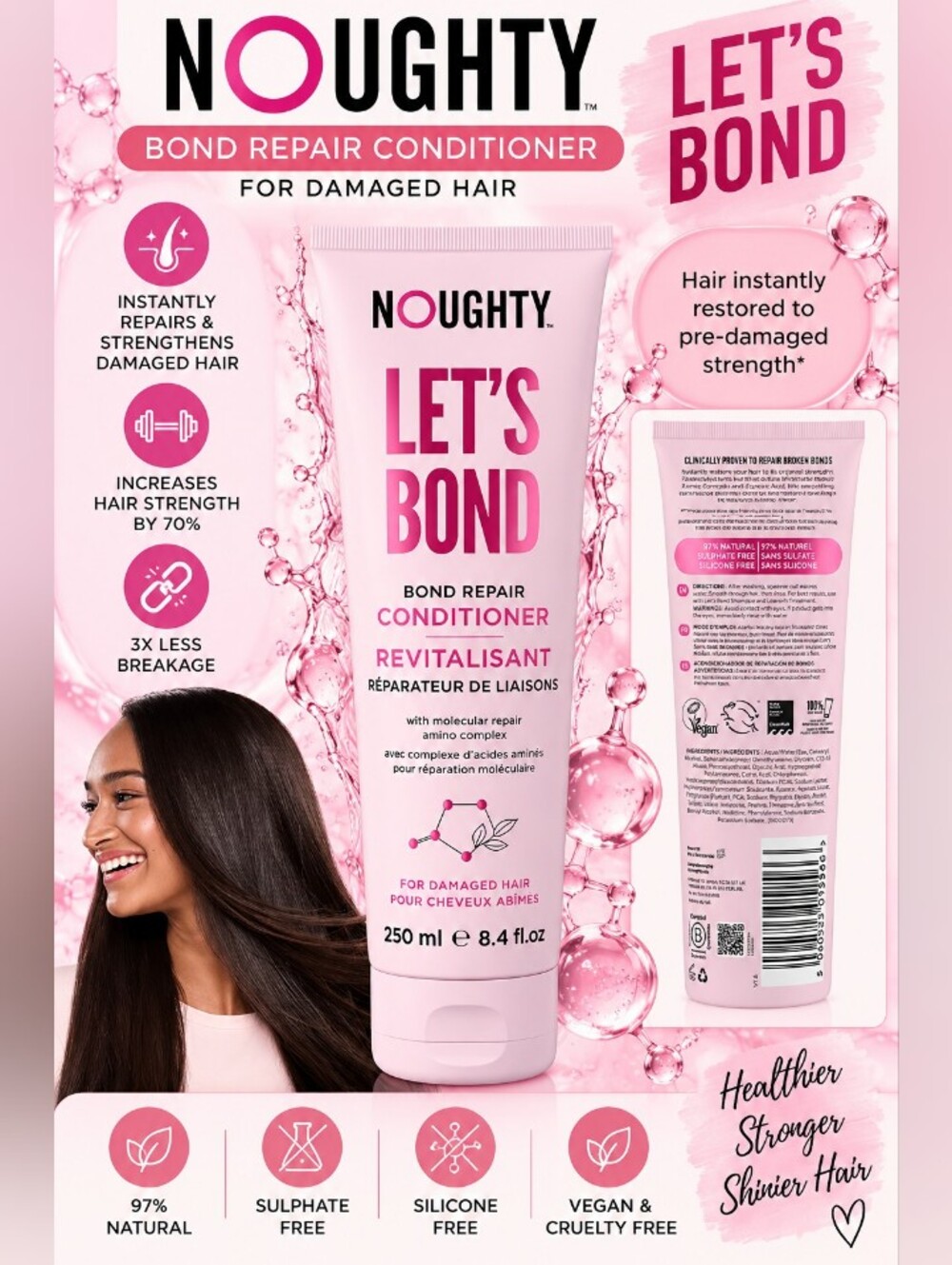 Noughty Let's Bond Bond Repair Conditioner 8.4 oz | Damaged Hair